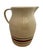 The Robinson Ransbottom Blue Red Stripe 3 Quart Stoneware Pitcher is a vintage piece of pottery handcrafted in Roseville,...