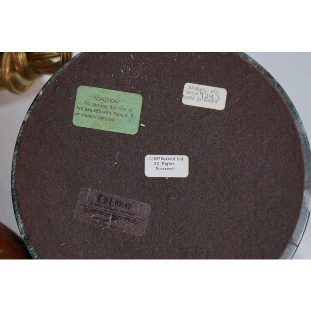 Pair Sarreid Bronze Silver Finish Candlestick Lamps For Sale - Image 11 of 11