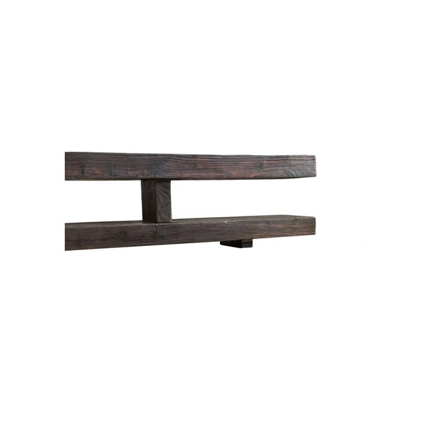 Sculptural Teak Wood Long Bench Stunning Wood Textures, Modern Organic For Sale - Image 11 of 11