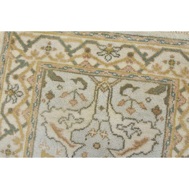 Oushak Rug 3'1'' X 5'1'' Blue Wool Hand-Knotted Oriental Carpet For Sale In Philadelphia - Image 6 of 12