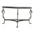 Vintage Mid Century French Wrought Iron With a Verdigris Bronze Finish Demi-Lune Console Table For Sale
