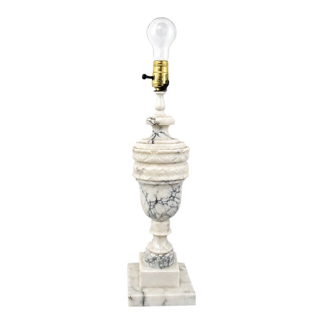 Vintage Italian-Style Marble Urn Lamp For Sale