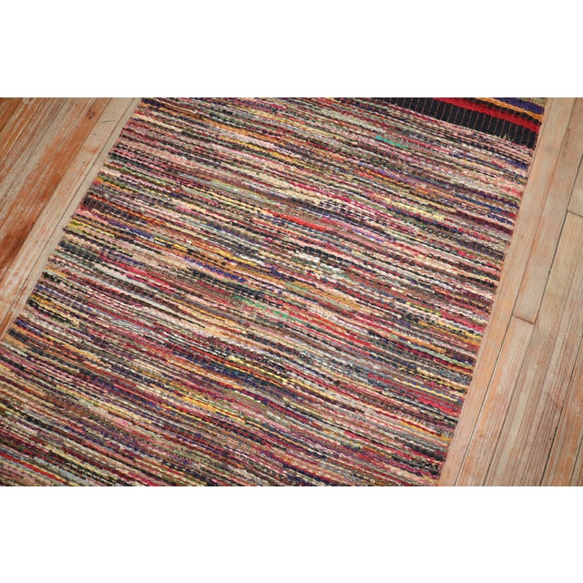 Brown Early 20th Century Zabihi Collection Silk American Rag Runner - 3'4" x 9'4" For Sale - Image 8 of 11