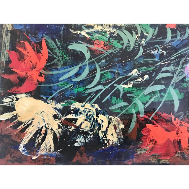 1961 French Abstract Still Life Gouache by Pierre Mas – Pear & Florals, Paris For Sale - Image 6 of 7