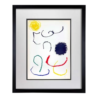 Joan Miro Lithograph Hand Sign Original Ltd. Ed. W/Catalog Ref. C95. Authentic For Sale