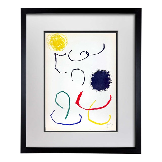Joan Miro Lithograph Hand Sign Original Ltd. Ed. W/Catalog Ref. C95. Authentic For Sale