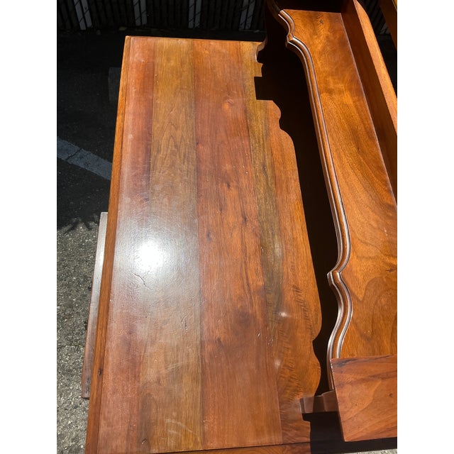 Wood Vintage Carved Wood Dresser With Mirror For Sale - Image 7 of 8