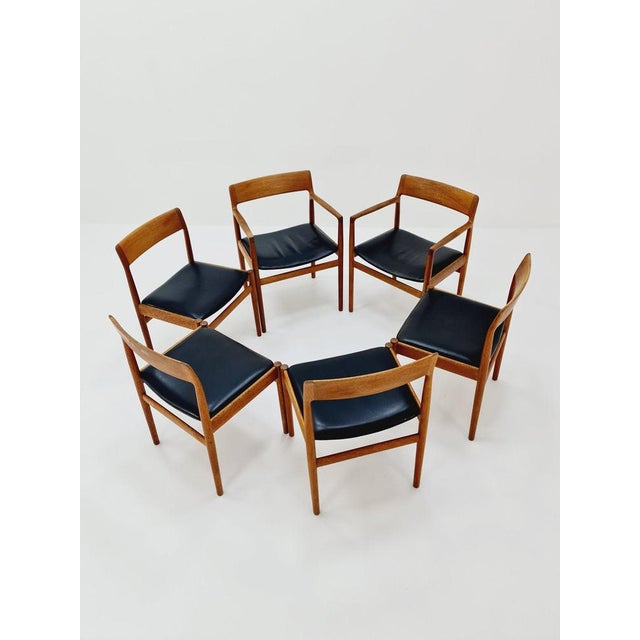 Danish Dining Chairs in Teak with Leather Seats by Johannes Nogaard, 1960s, Set of 6 For Sale - Image 9 of 11