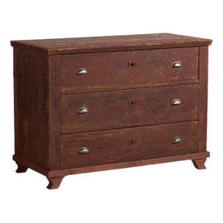 Vintage Chest of Drawers in Maroon Red, 1920 For Sale