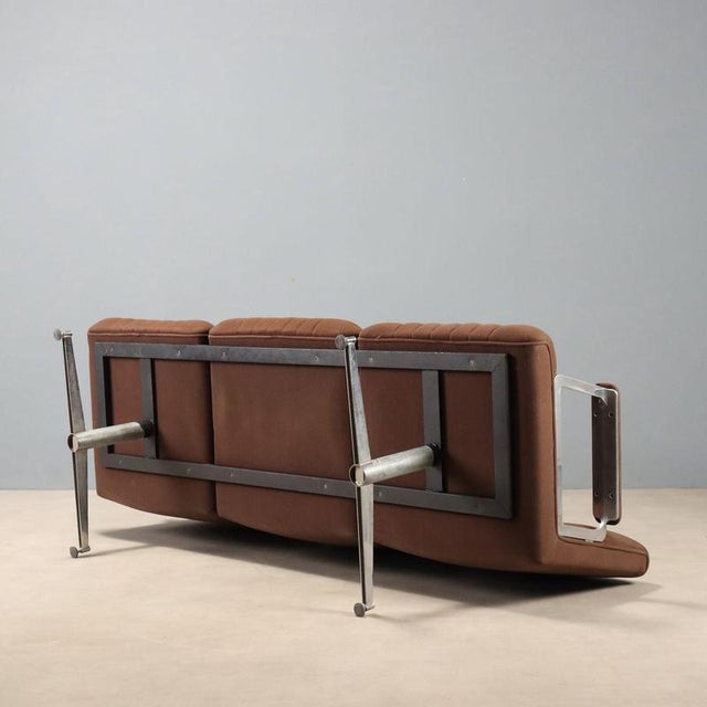 Brown Vintage Minimalist 3-Seater Sofa For Sale - Image 8 of 9