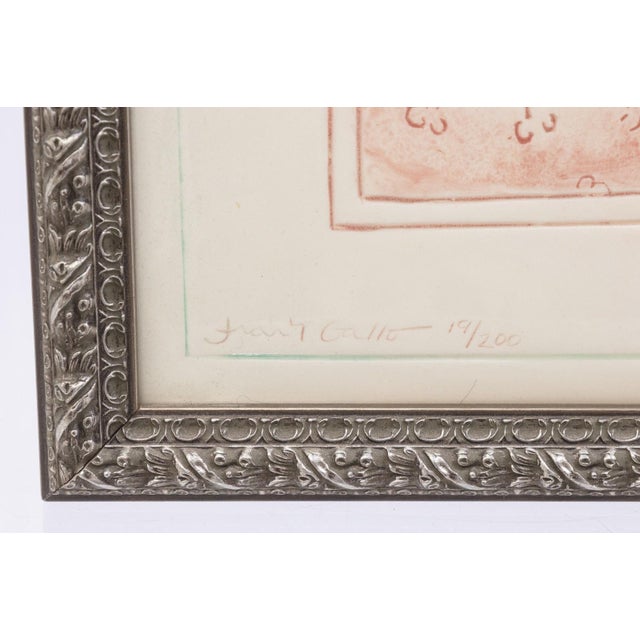 1980s Frank Gallo La Jousese Secret Signed Figurative Ceramic Tile 19/200 Framed 1980s For Sale - Image 5 of 7