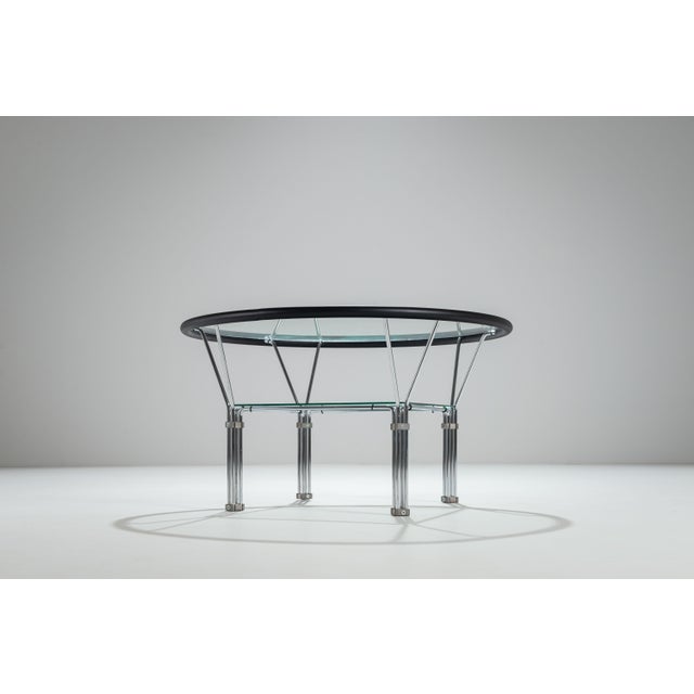 Mid-Century Modern Vintage Round Glass and Steel Coffee Table by Niels Bendtsen, 1980s For Sale - Image 3 of 13