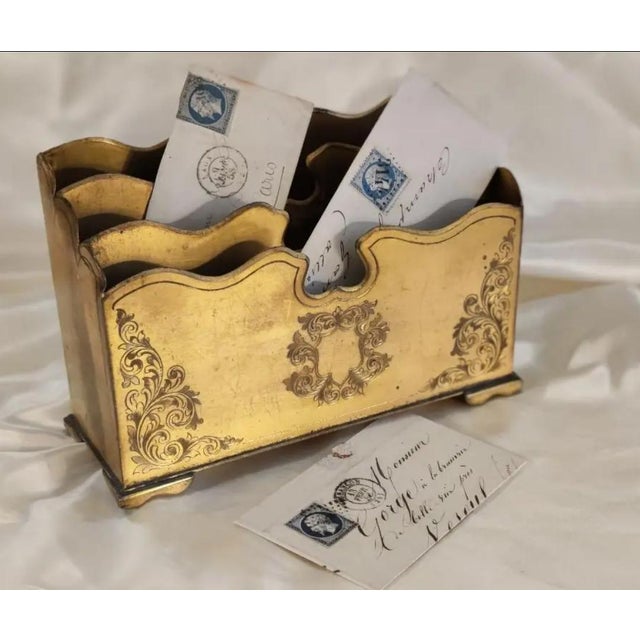 English Mid 19th Century Ornate English Gilt Bronze Letter Box For Sale - Image 3 of 9