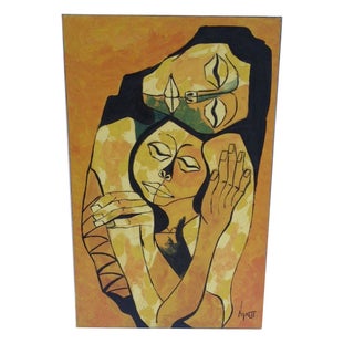 Guayasamin Style Mother and Child Signed Negrette For Sale