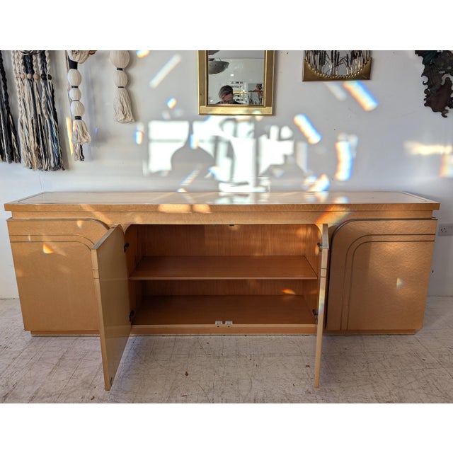 Mid-Century Italian Birch Burl & Brass Sideboard attributed to Turri, 1970s For Sale - Image 11 of 18