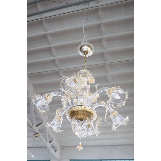 1990s Late 20th Century Transparent Murano Glass Chandelier by La Murrina For Sale - Image 5 of 15