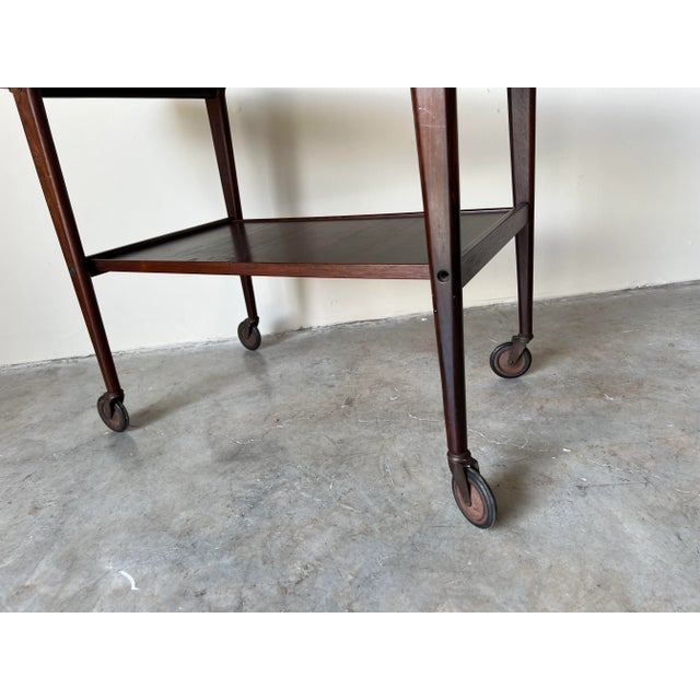 Swedish Teak Sliding Top Bar Cart or Tea Trolley by Yngve Ekström for Kallemo/ Sold For Sale - Image 9 of 12