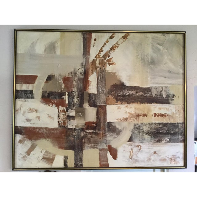 Large Abstract MidCentury Modern Oil Painting by Lee Reynolds Chairish