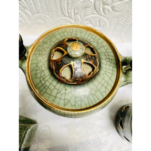 1940s Otagiri Soma Ware Somayaki Mid Century Japanese Tea Set- 7 Pieces For Sale - Image 12 of 13