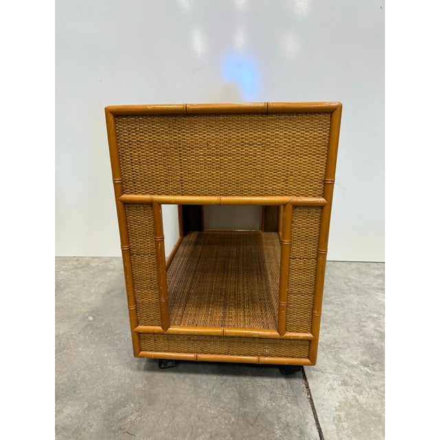 Late 20th Century Vintage Rattan and Wicker Nightstand For Sale - Image 5 of 12