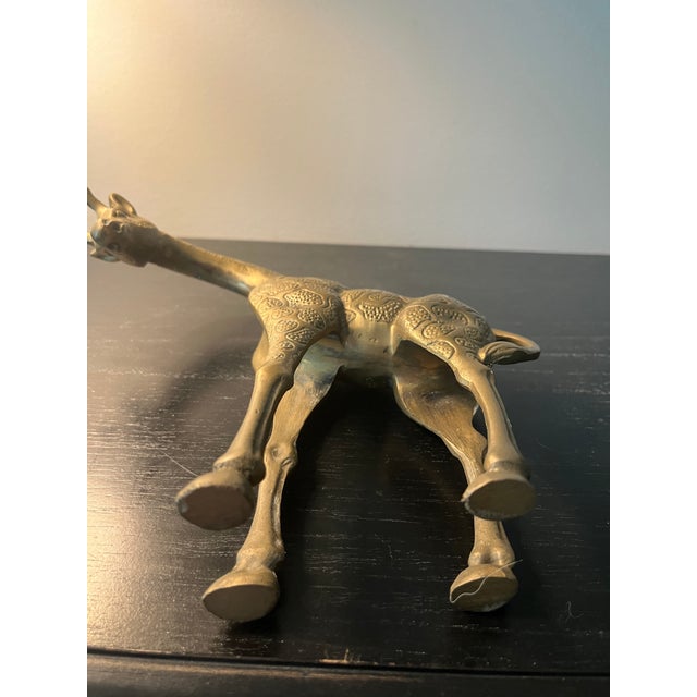 Vintage Brass Solid Large Detailed Collectible Mid-century Giraffe, it’s body is Hand hammered. with great detail. A mid-...