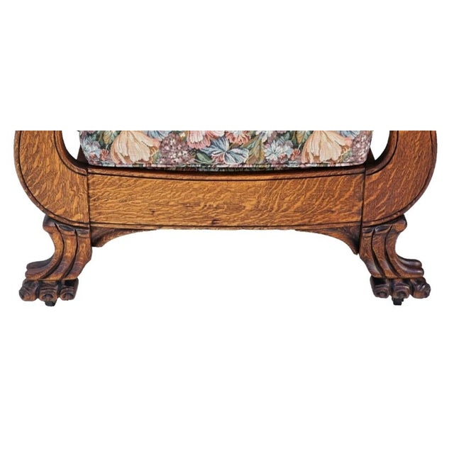 Antique Arts & Crafts Tiger Oak Morris Recliner Chair With Push Button Mechanism c.1900 For Sale - Image 14 of 18