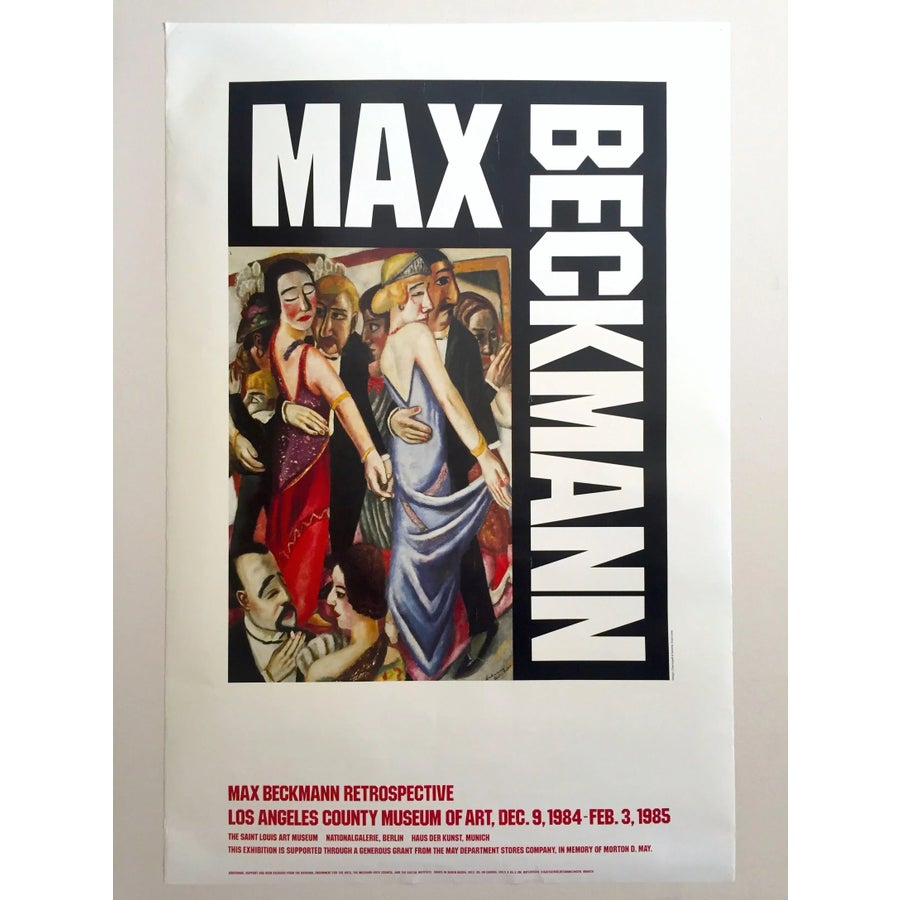 Max Beckmann 1984 Lithograph Print Lacma Exhibition Poster 