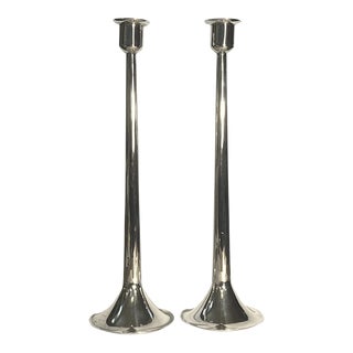 Pair of 1940s Antonio Pineda Sterling Silver Candlesticks For Sale