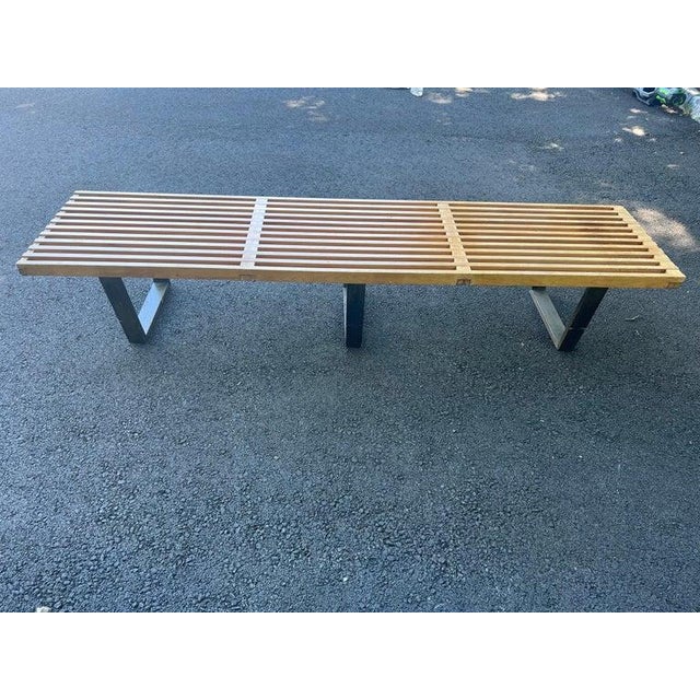 George Nelson for Howard Miller Extra Long Slat Bench For Sale - Image 10 of 18