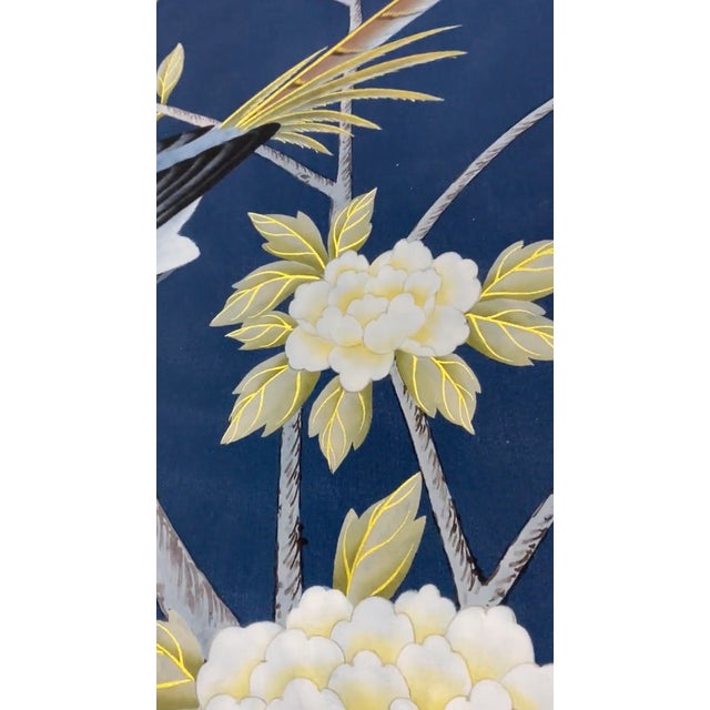 24"*48", a Set of Blue Chinoiserie Wall Artwork, No Frame, Tea Paper For Sale - Image 4 of 6