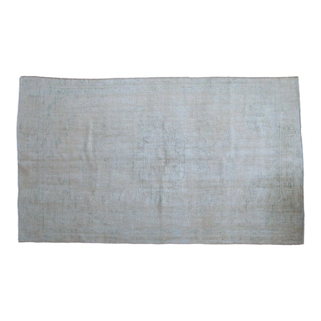 Vintage Distressed Oushak Rug - 5'1" X 8'7" For Sale