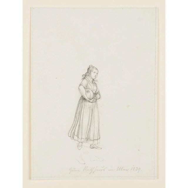 Michael Neher (1798 Munich - 1876 ibid.): Figure study of the town hall in Ulm, 1839, PencilTechnique: Pencil on...