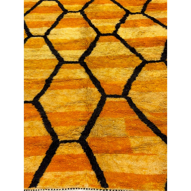 Vintage Yellow & Orange Moroccan Rug 6’9" X 9’7" For Sale - Image 4 of 9