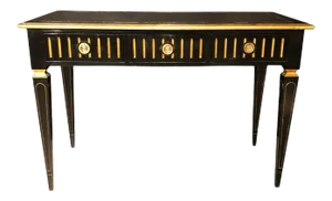 Ebony and Parcel-Gilt Decorated Three-Drawer Desk, Maison Jansen