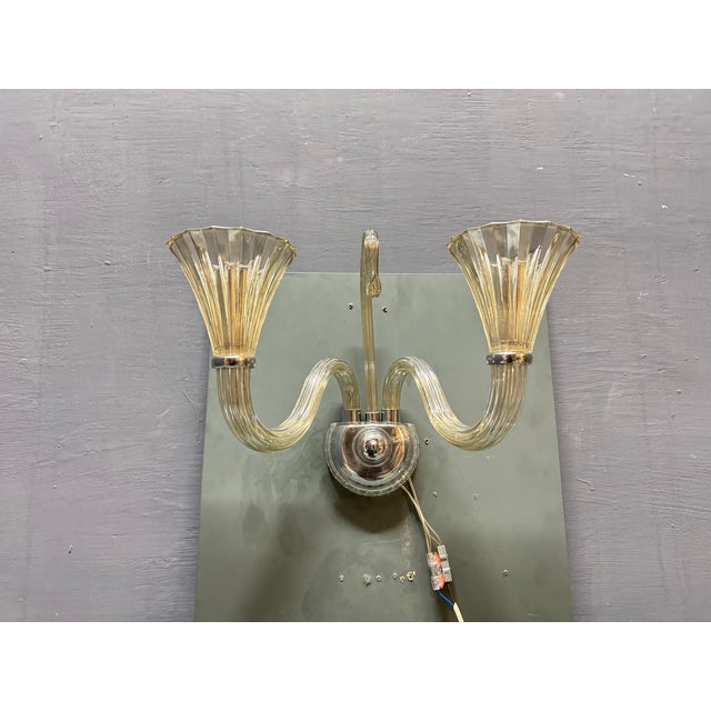 Murano Glass Sconces by Barovier, 1950s, Set of 3 For Sale - Image 10 of 11