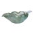 1950s Archimede Seguso Murano Glass Leaf Bowl Green Gold Bullicante For Sale