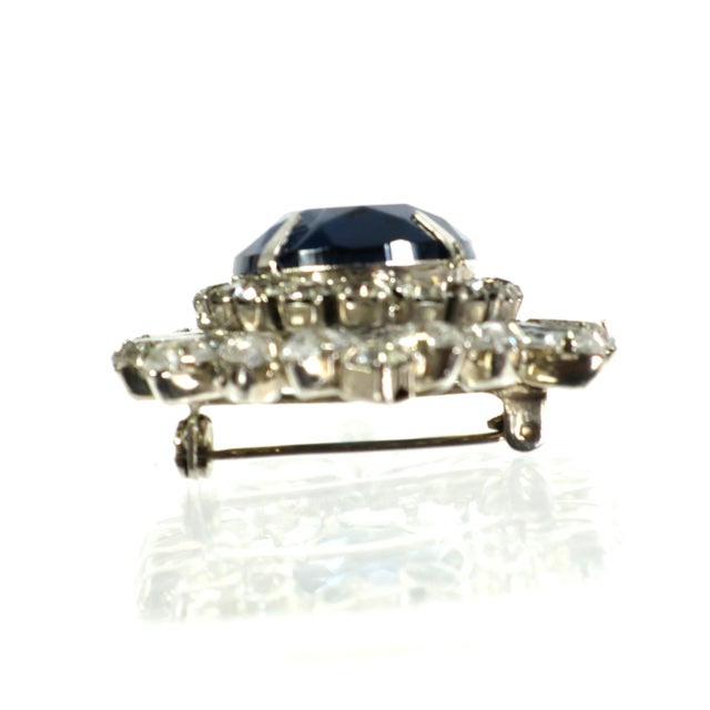 Vintage Designer Juliana Sapphire Crystal Brooch Set 1960s For Sale - Image 9 of 12