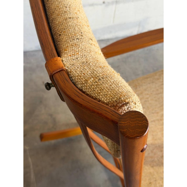 In Style of Hans Wegner Teak High Back Rocking Armchair Danish Vintage 1960s For Sale - Image 10 of 13