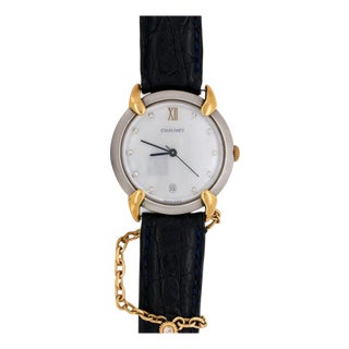 Chaumet Elysée 18k Gold & Steel Watch — Diamond Dial | Original Strap, Circa 1990s For Sale