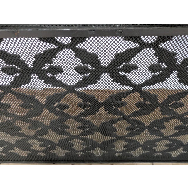 Metal Vintage American Arts & Craft Style Cast Iron Fireplace Screen For Sale - Image 7 of 7