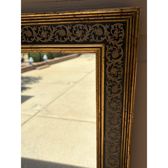 Late 20th Century Regency Painted Giltwood Mirror With Scrolling Vines For Sale - Image 5 of 13