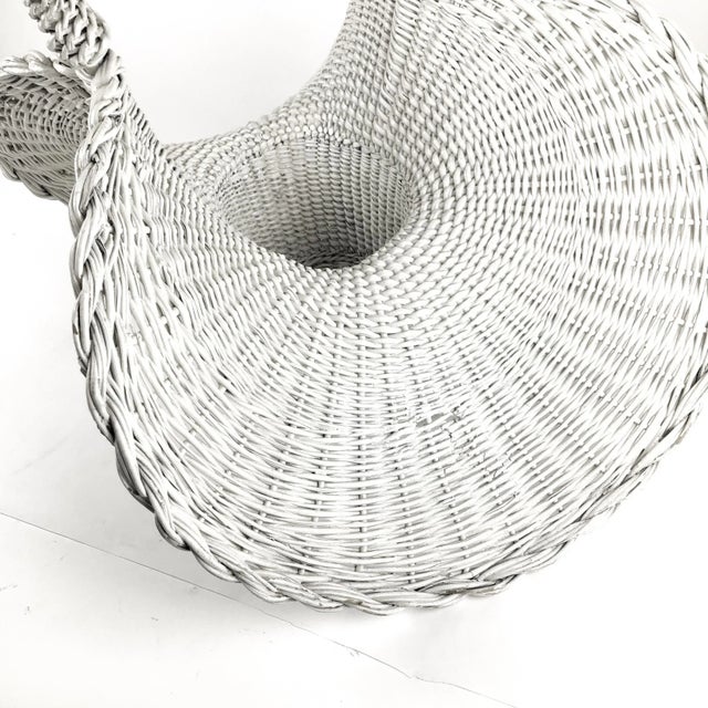 Antique White Wicker Victorian Hand Woven Artisan Butterfly Basket For Sale In Portland, ME - Image 6 of 13