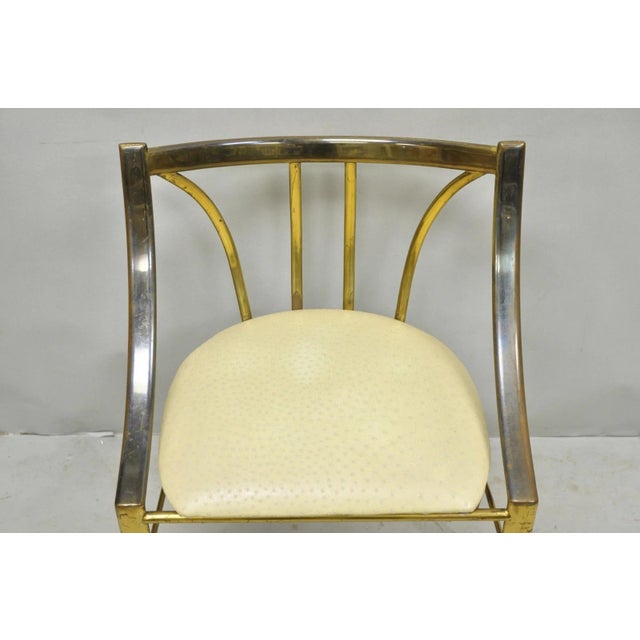 Late 20th Century Vintage Italian Hollywood Regency Sculptural Brass Chiavari Style Accent Chair For Sale - Image 5 of 17