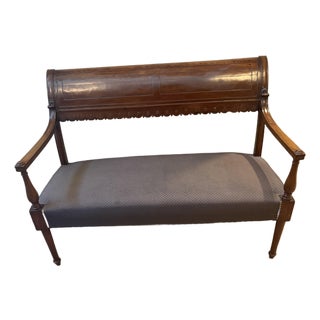 French Directoire Style Banquette Late 18th Century, Magohany For Sale