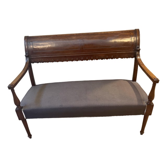 French Directoire Style Banquette Late 18th Century, Magohany For Sale