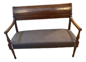 French Directoire Style Banquette Late 18th Century, Magohany