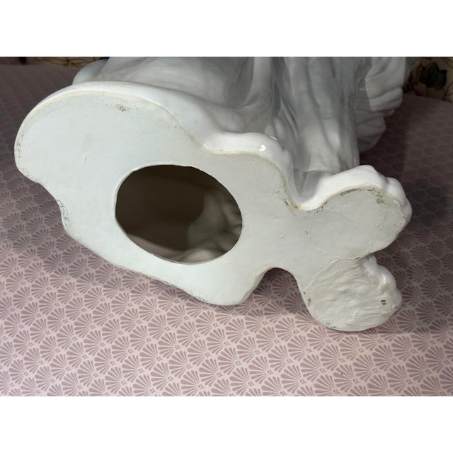 1970s Vintage Blanc De Chine Large Ceramic Lion Statue For Sale - Image 12 of 12