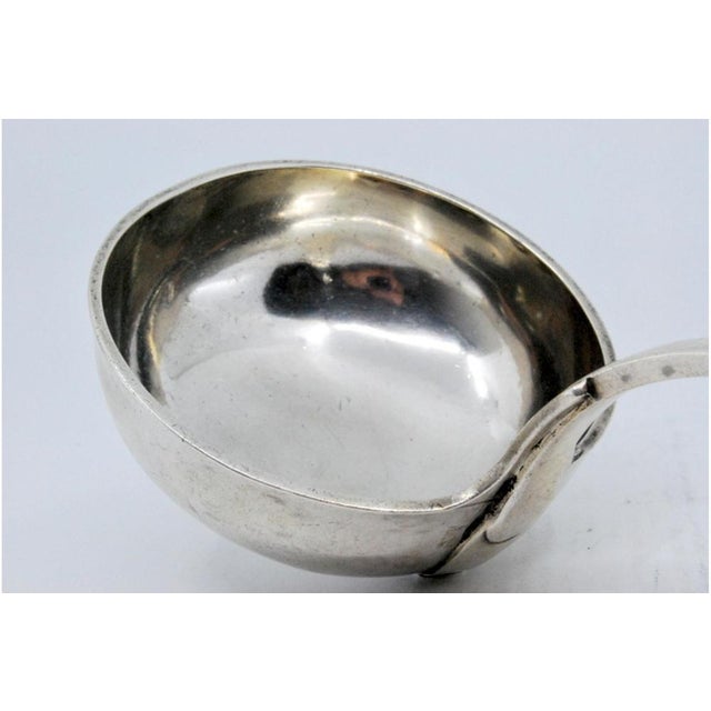 Silver Soup Ladle with Crimped Handle For Sale - Image 6 of 7