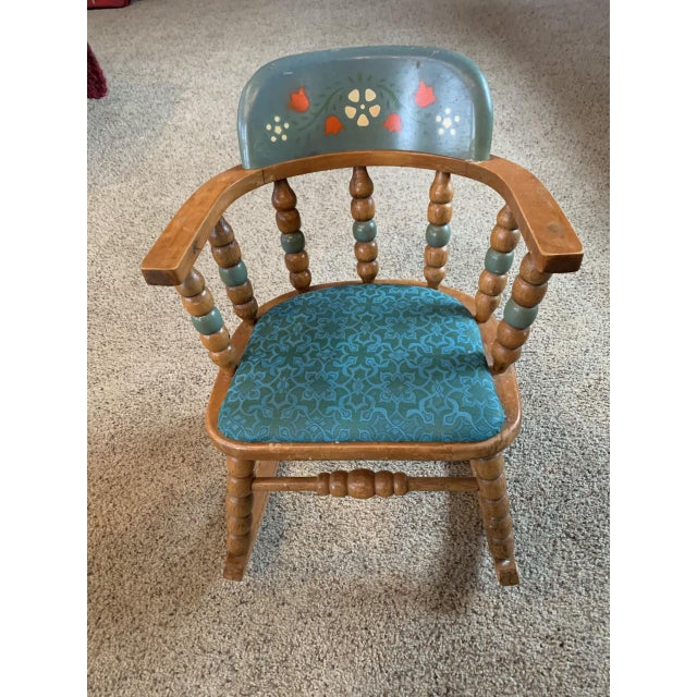 Vintage Styled By Phoenix Usa 1920 S Children S Wooden Rocking Chair Chairish