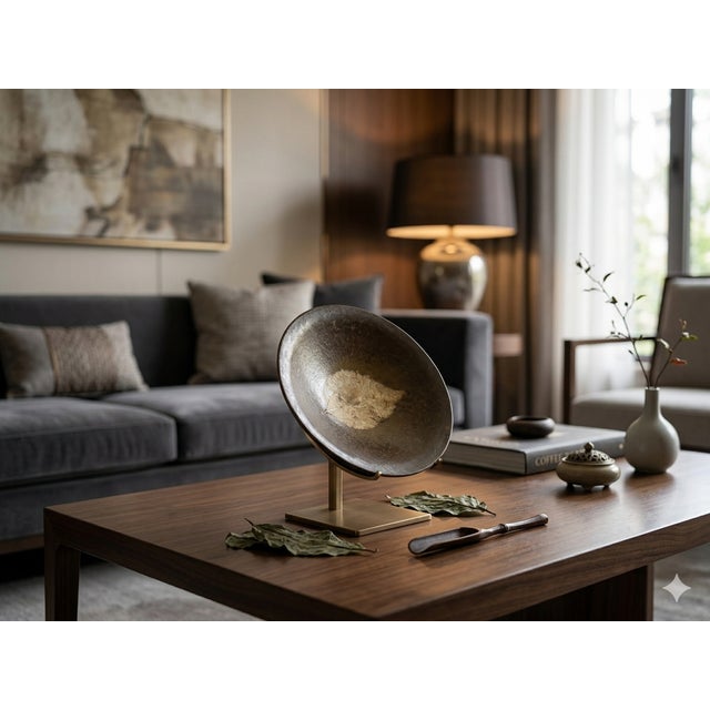 Chinese Ware Brown Black Glaze Graphic Ceramic Tea Bowl Cup Display For Sale - Image 9 of 9